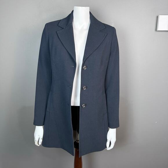 Cabi military jacket size 4 mid-length gray tailored corpcore long blazer goth - Picture 2 of 12